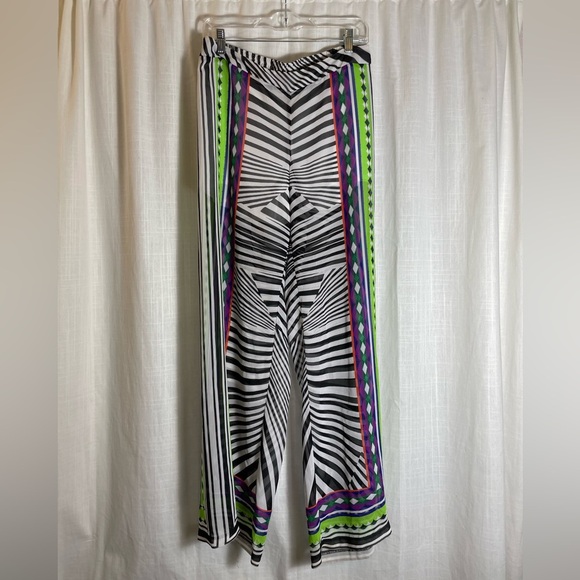 Bisou Bisou Sheer Patern Pants Wide Leg Zebra print size M - Picture 4 of 5